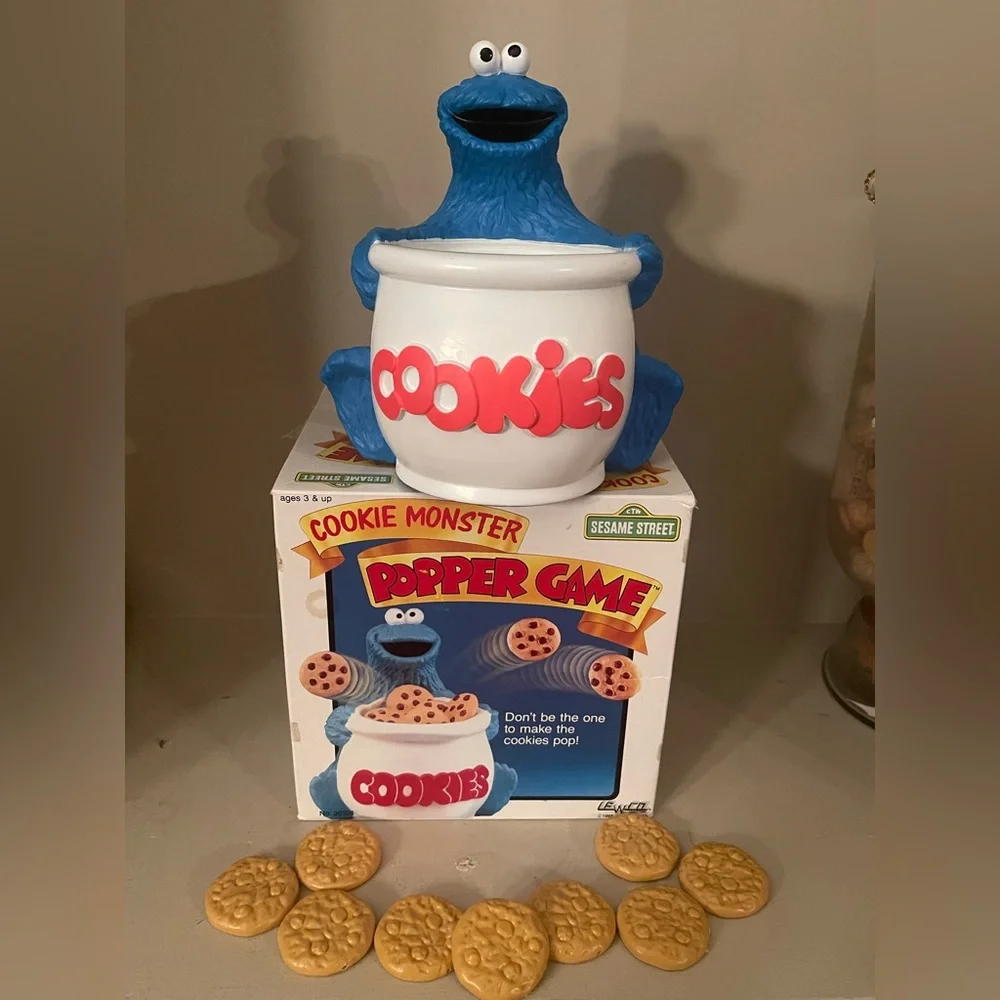 Rare 1989 Cookie Monster Pop Up Game Lewco Corp Sesame Street - Missing 1 Cookie